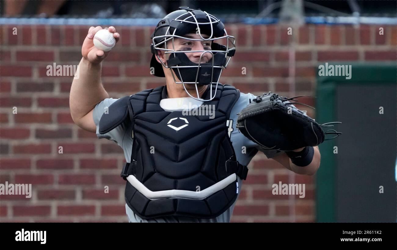 Vanderbilt catcher Jack Bulger plays against Xavier during an NCAA