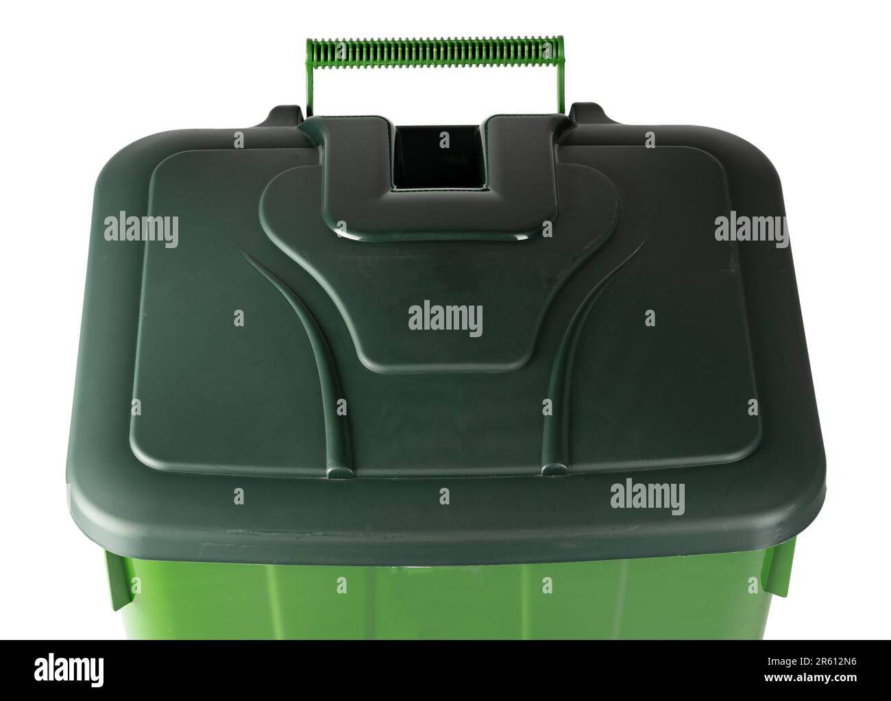 Green recycle bin isolated on white background Stock Photo - Alamy