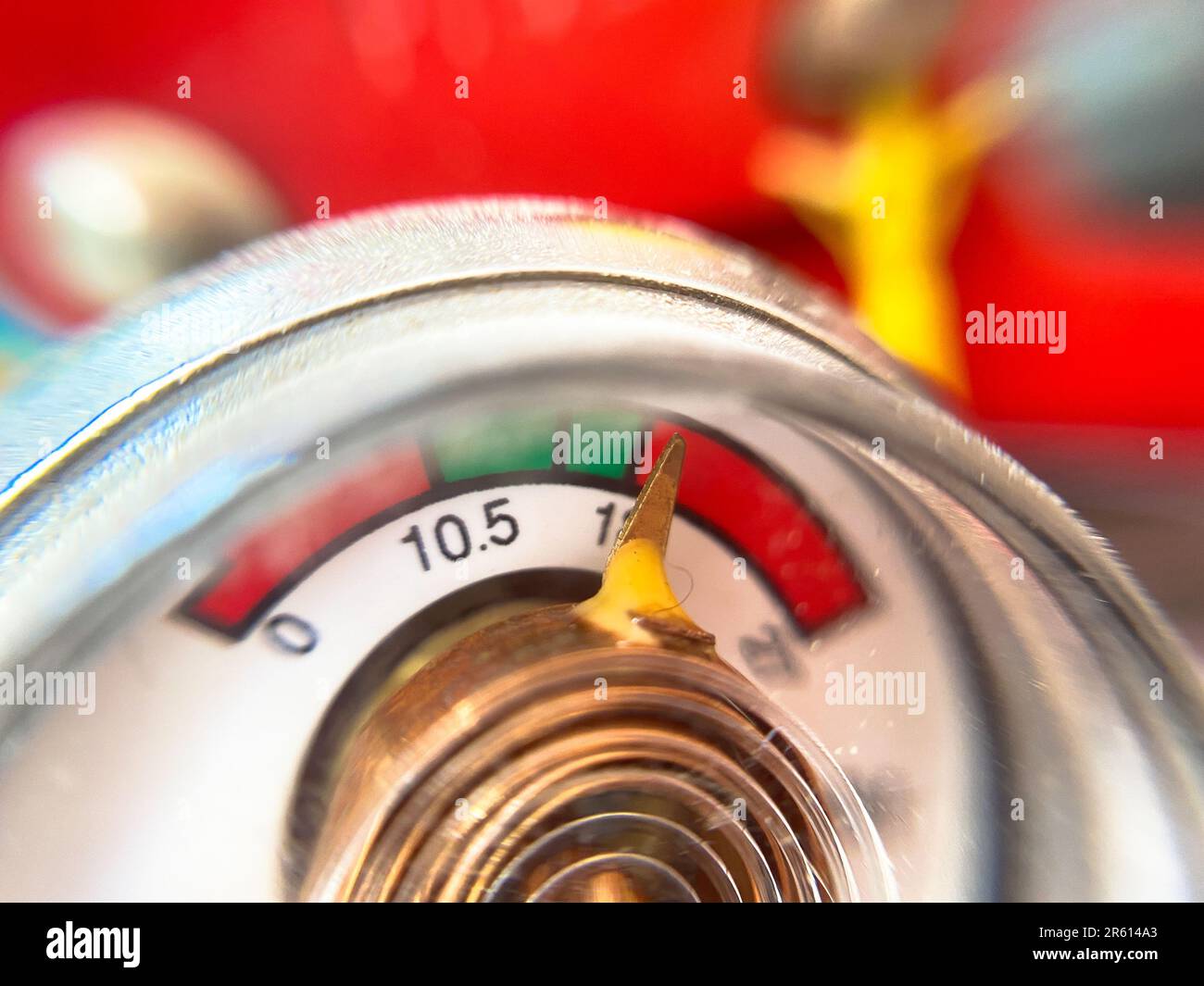 Macro shot of fire extinguisher pressure gauge Stock Photo - Alamy