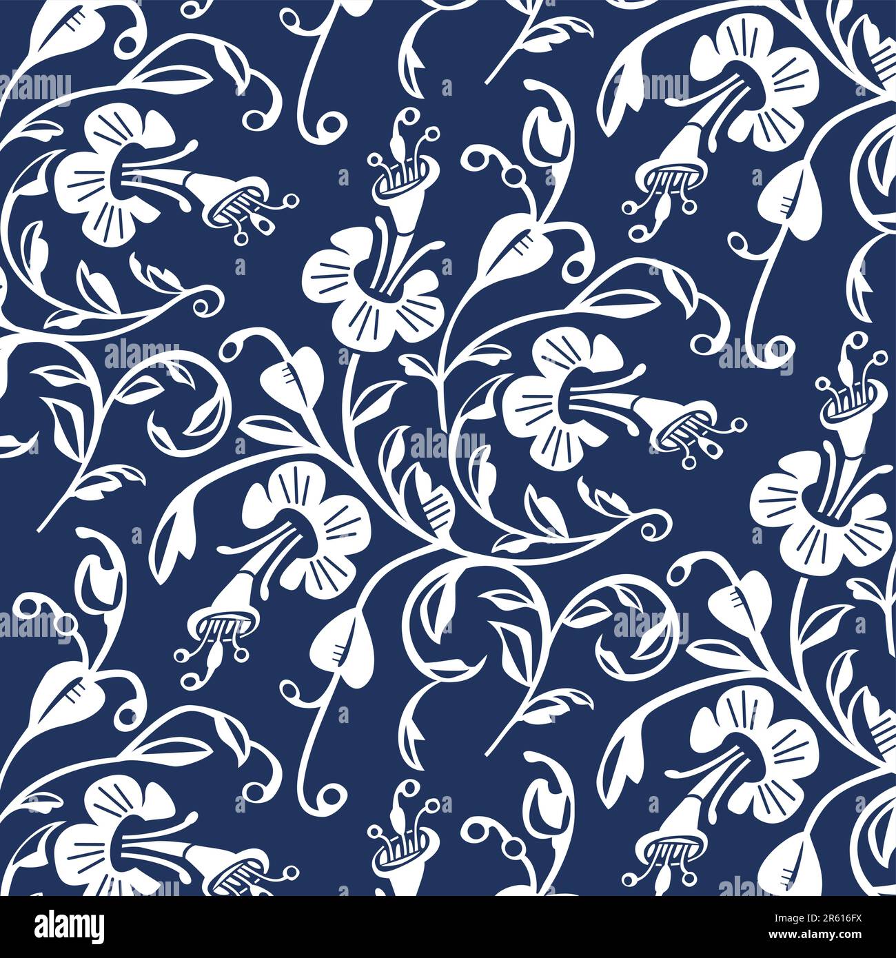 Fantasy flower seamless pattern background, vector illustration Stock ...
