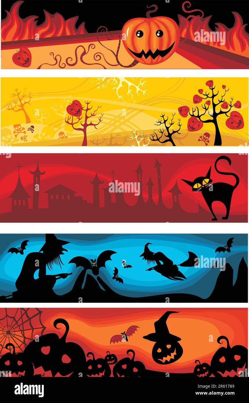 vector banner halloween set Stock Vector Image & Art Alamy