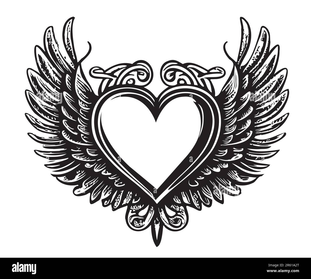 Cool Hearts With Angel Wings Drawings