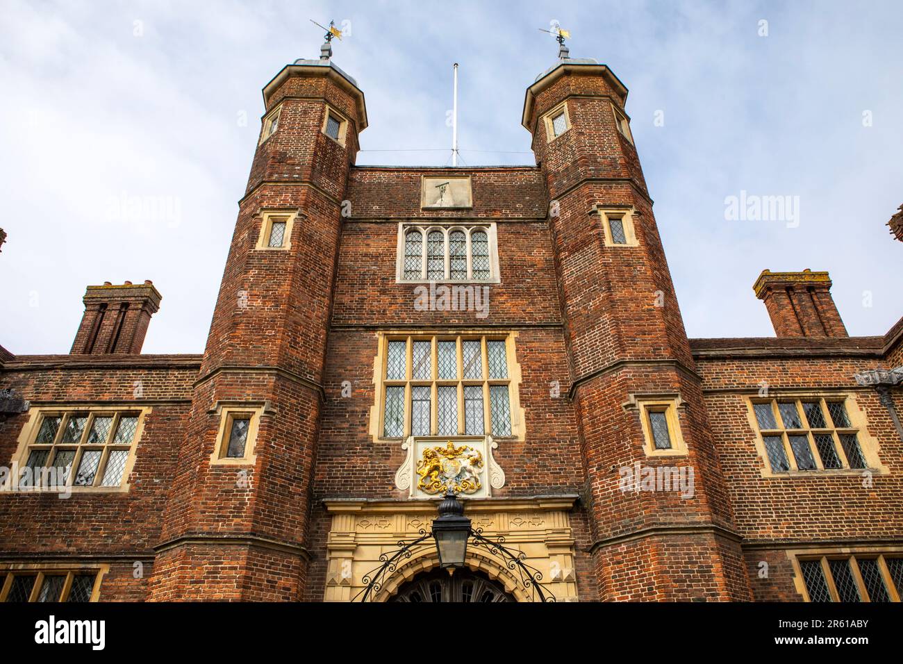 The beautiful Jacobean-style architecture of Abbots Hospital in the town of Guildford in Surrey, UK. Stock Photo