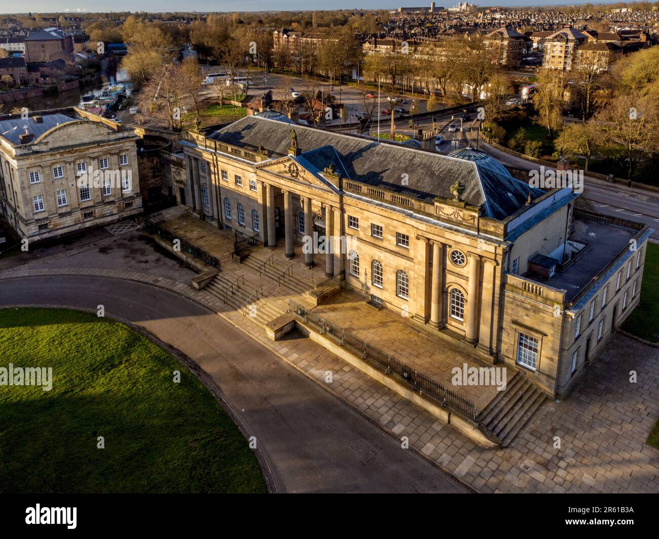 Early morning elevated view of York Crown Court. Stock Photo