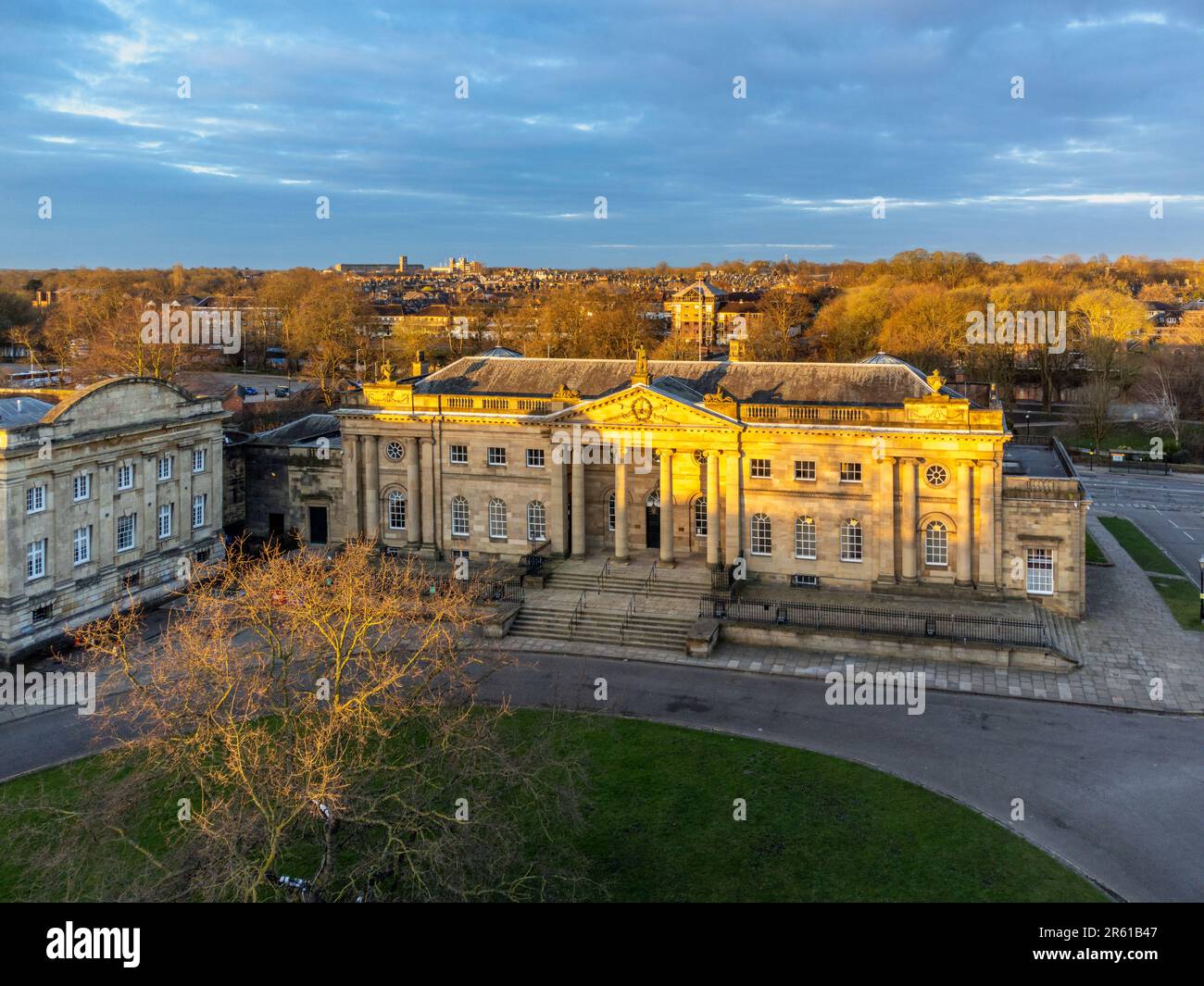 Early morning elevated view of York Crown Court. Stock Photo