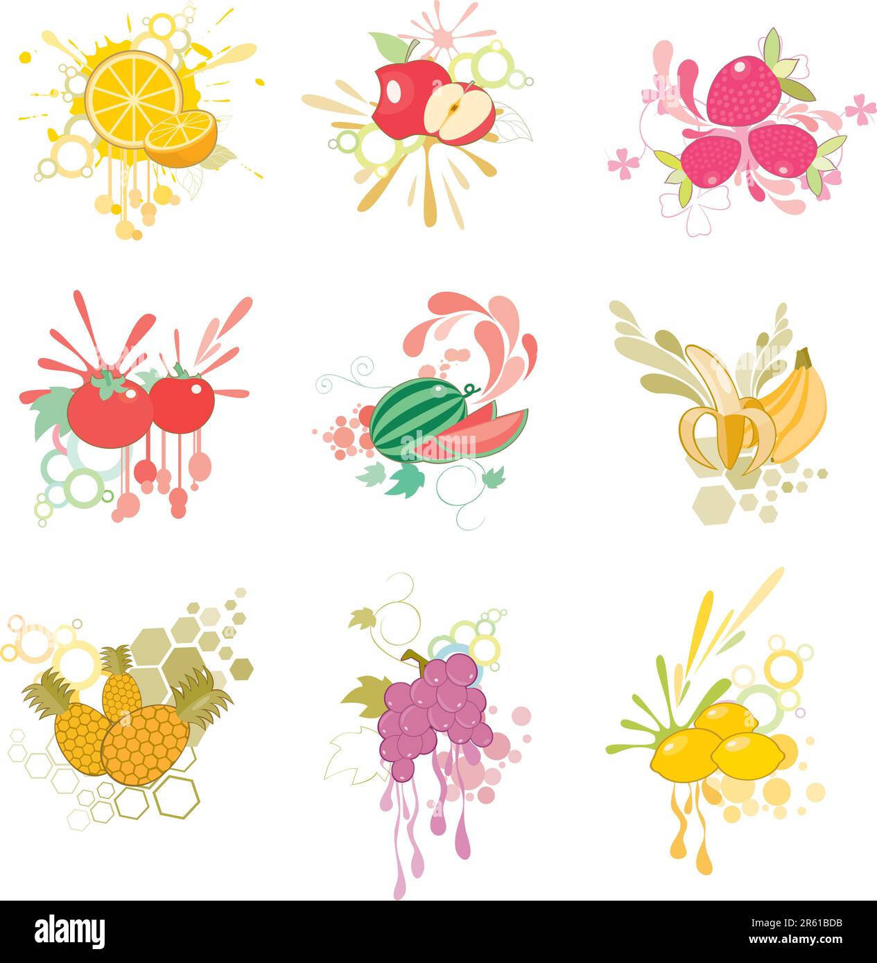 Cool fruits Stock Vector Images - Alamy