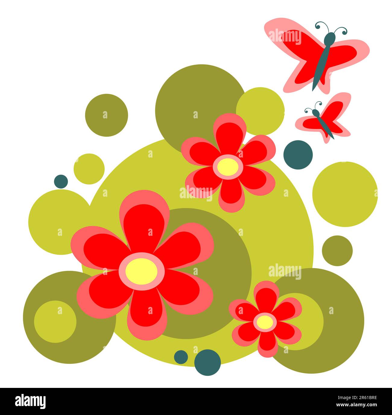 Flowers and butterflies clipart Stock Vector Images - Alamy