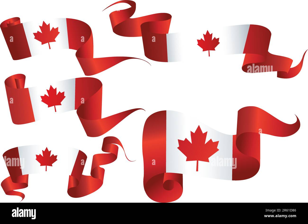 Canada flag banner set various sizes and shapes Stock Vector Image