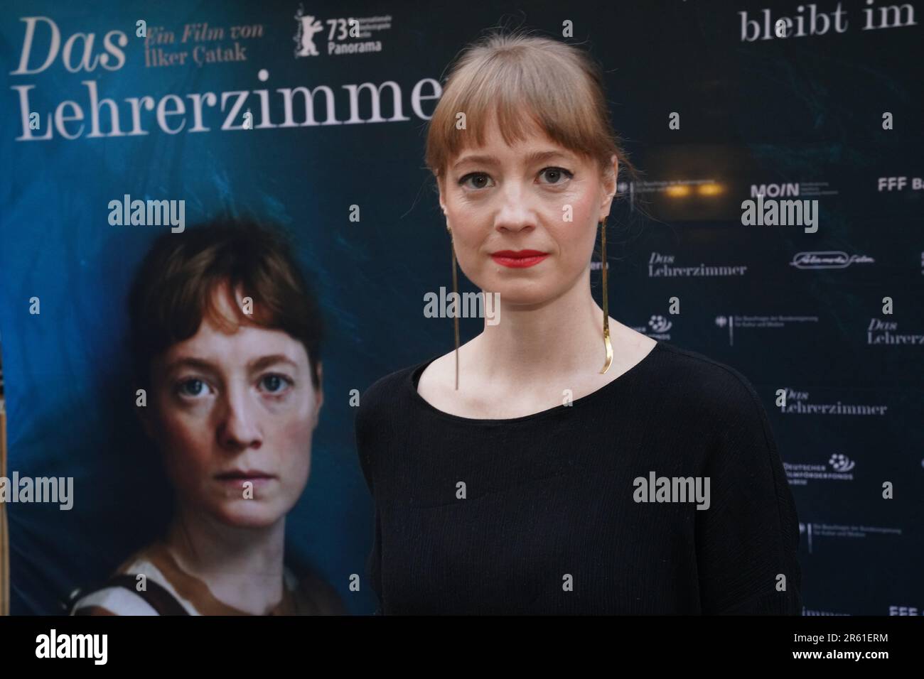 Actress Leonie Benesch seen before the premiere screening of her fim 'Das Lehrerzimmer' at City Cinema in Munich Stock Photo