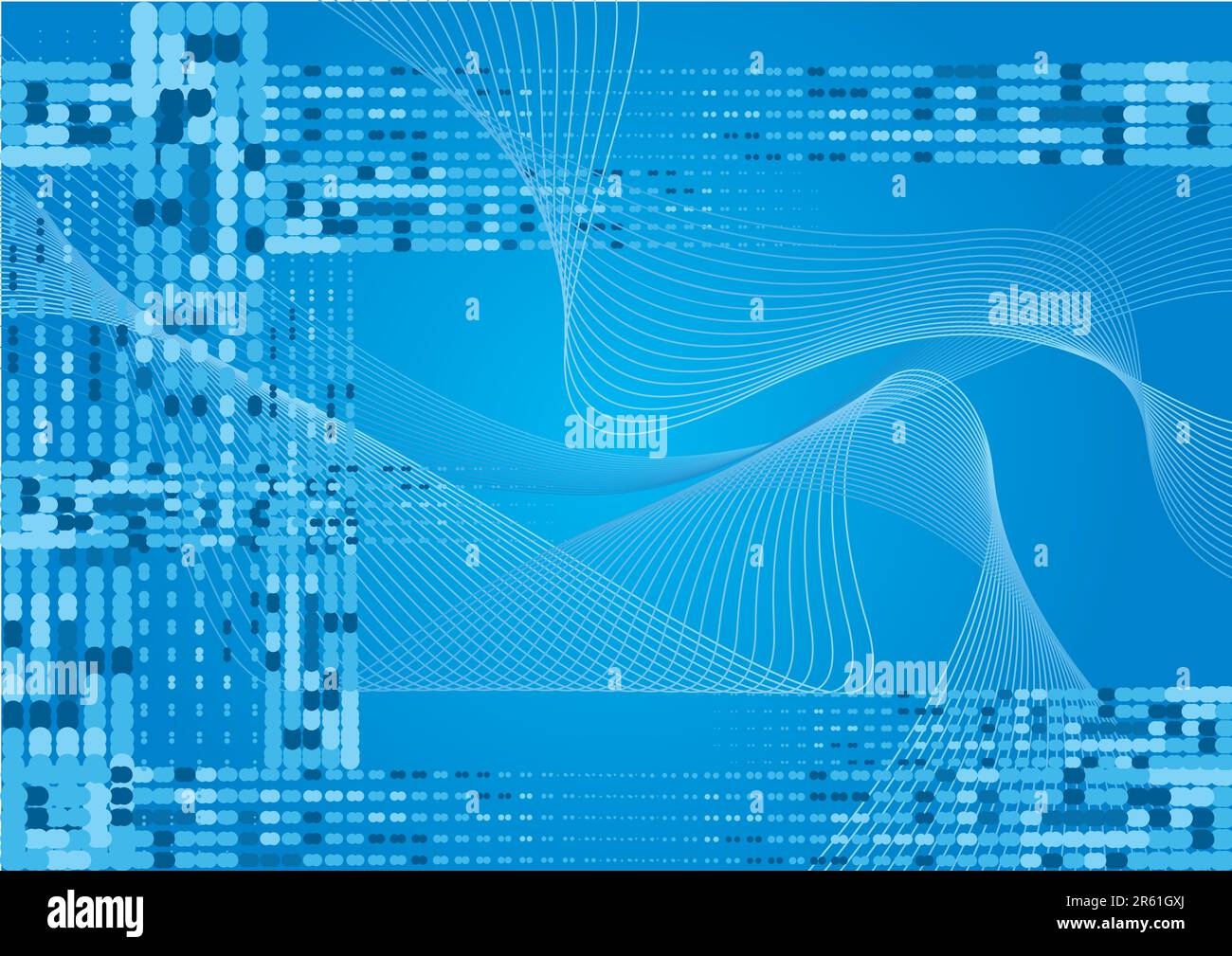 Blue wavy vector background with halftone effect Stock Vector Image ...