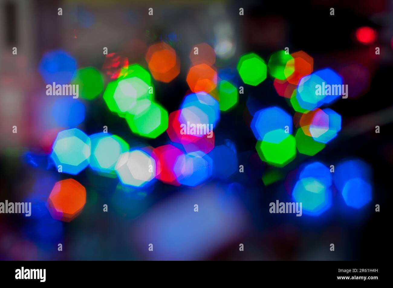 Bokeh background in blue, red and green colors Stock Photo - Alamy