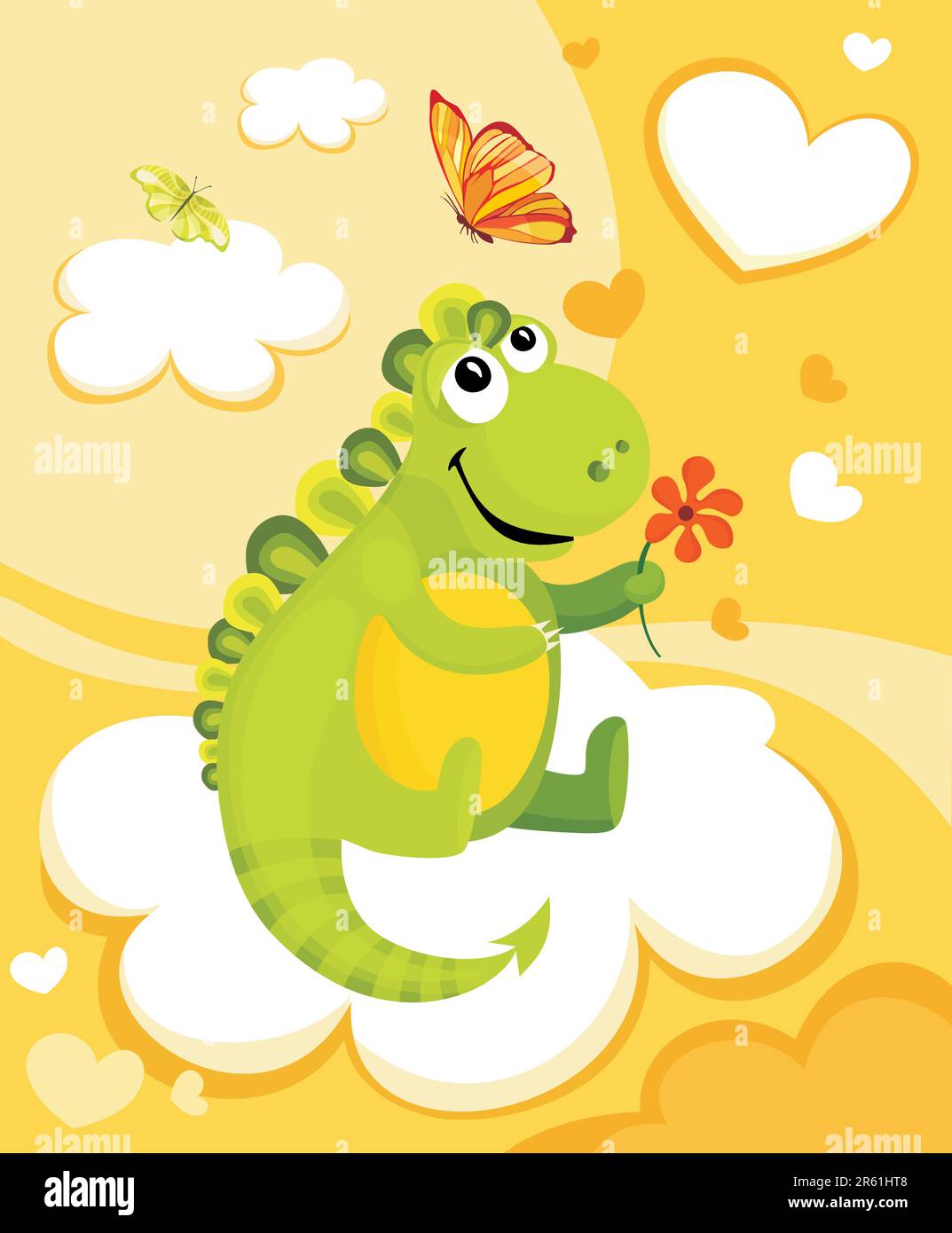 vector illustration of a cute dinosaur Stock Vector Image & Art - Alamy