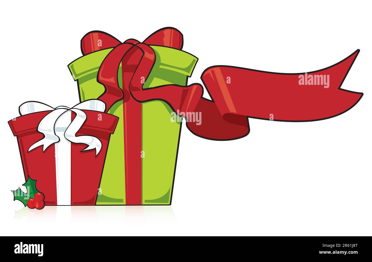 Christmas Presents with copy space - use for greeting cards and ...