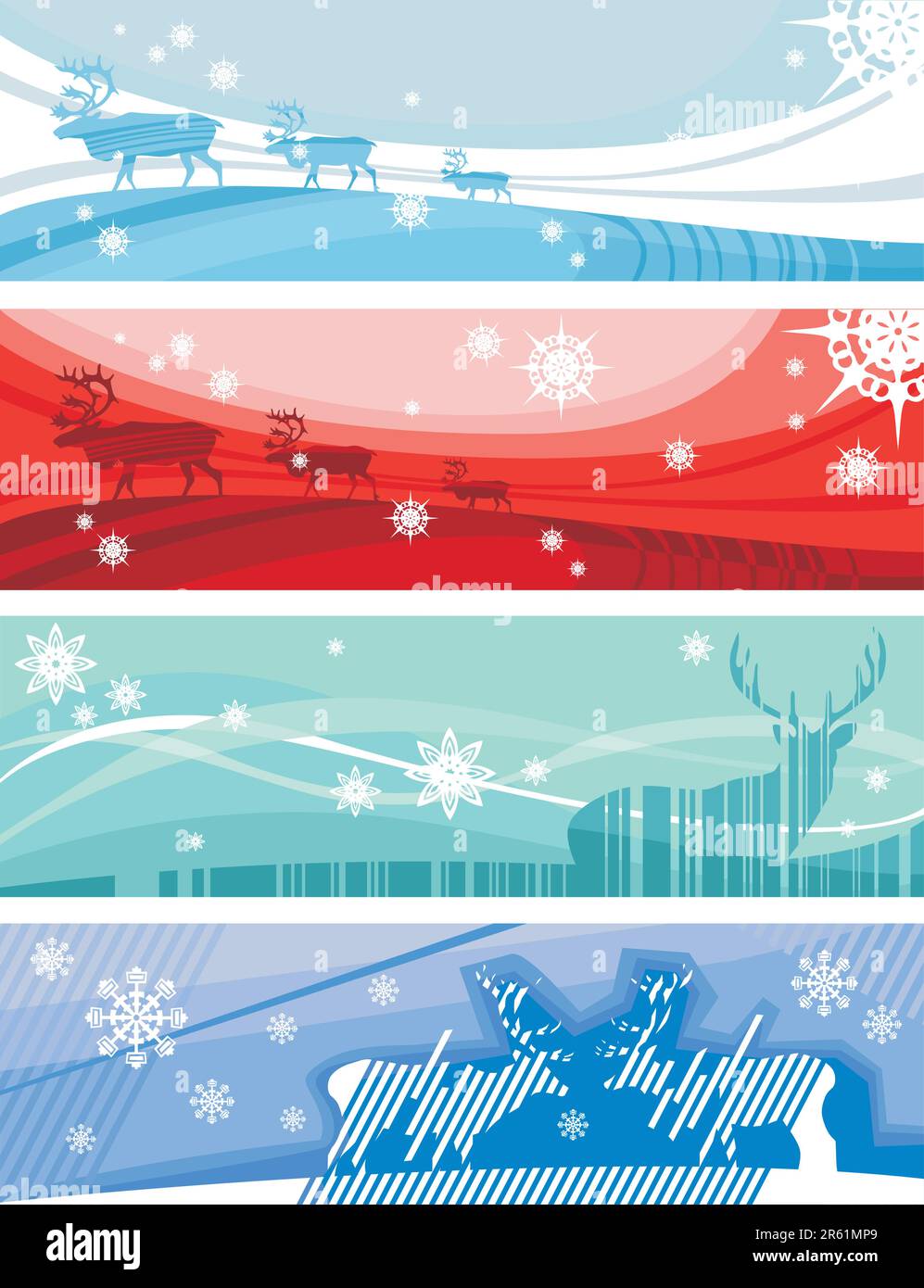 vector illustration of a christmas card set Stock Vector Image & Art ...