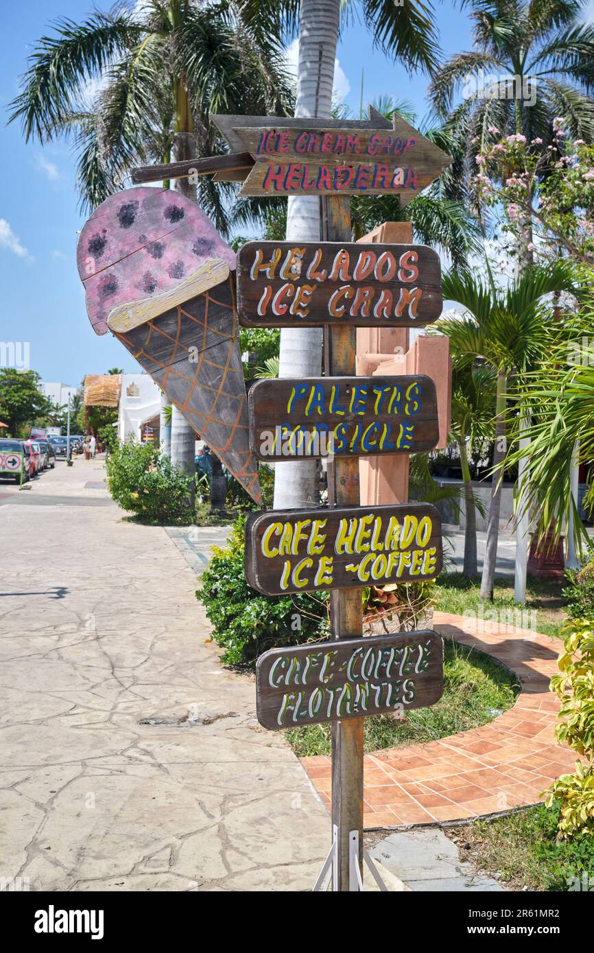 Ice cream For Sale Puerto Morelos Yucatan Mexico Stock Photo