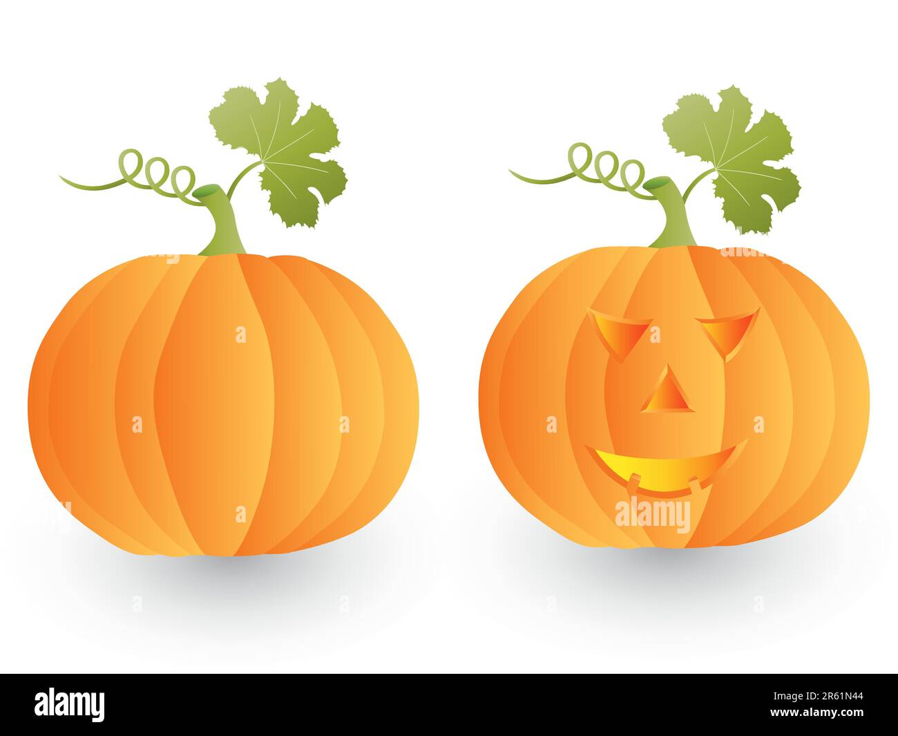 Vector isolated image of Halloween Pumpkin on white background Stock ...