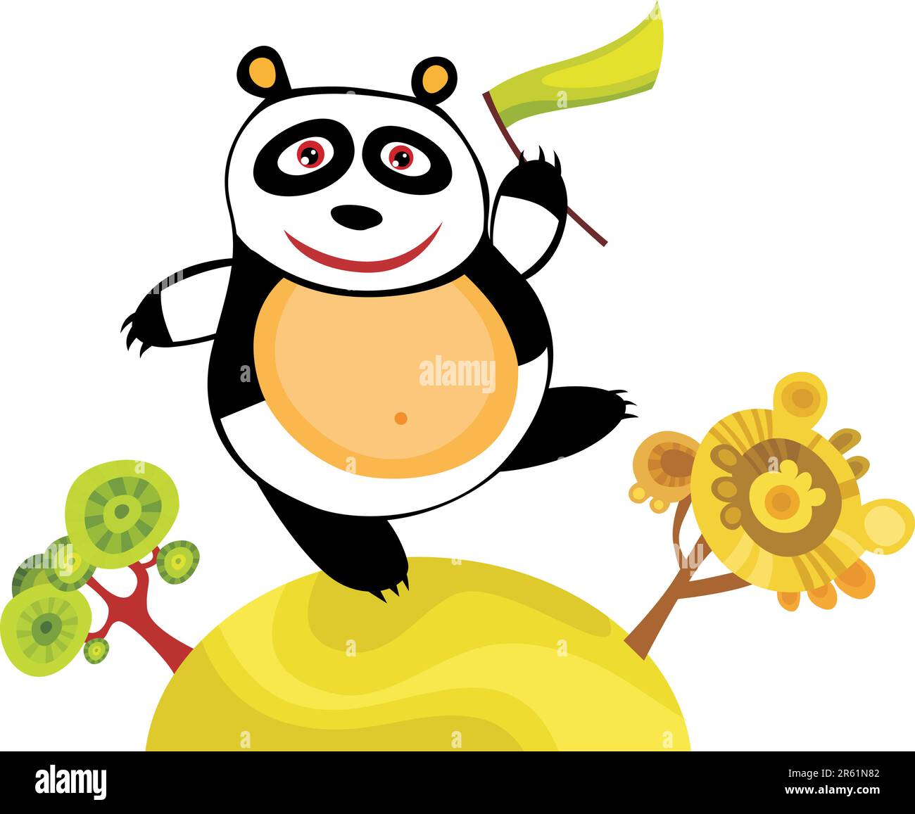 vector illustration of a cute panda Stock Vector