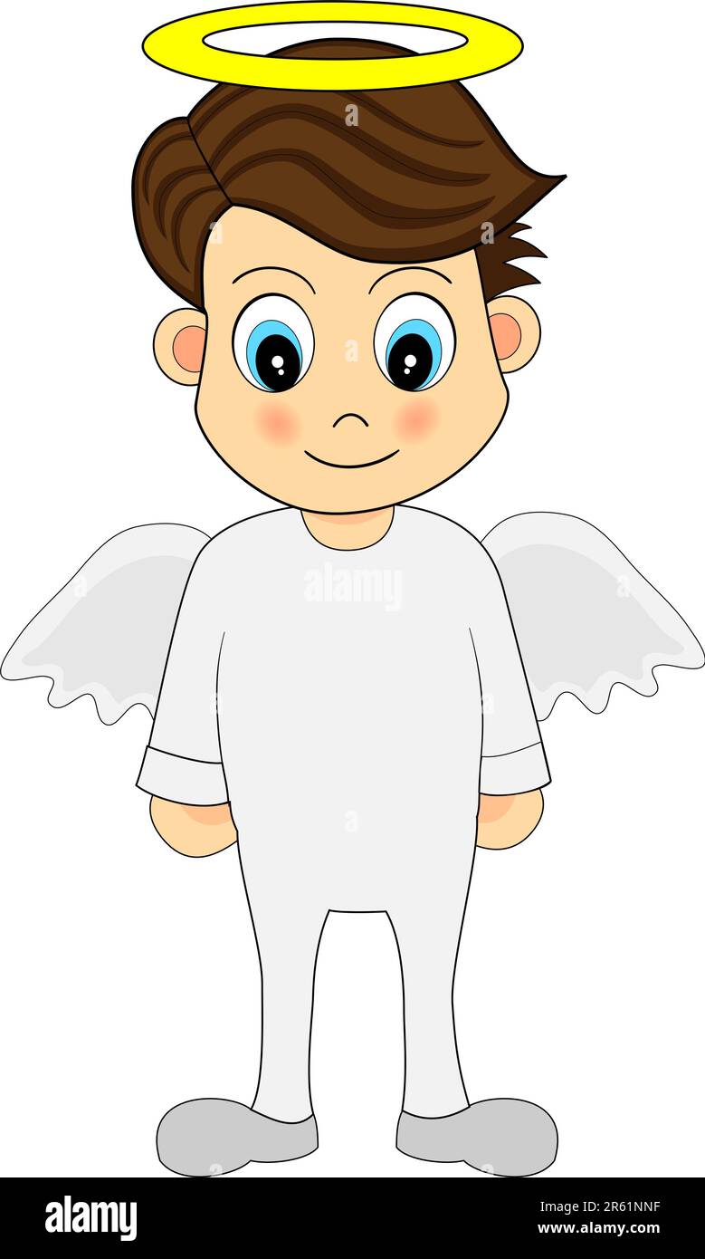 Illustration of a smiling Cute Angel Boy Stock Vector Image & Art Alamy
