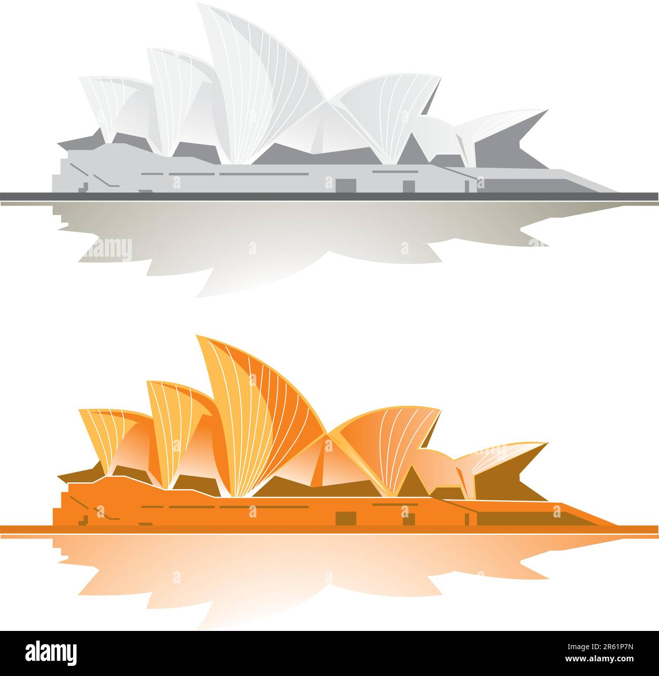 two color Sydney Opera House. Stock Vector