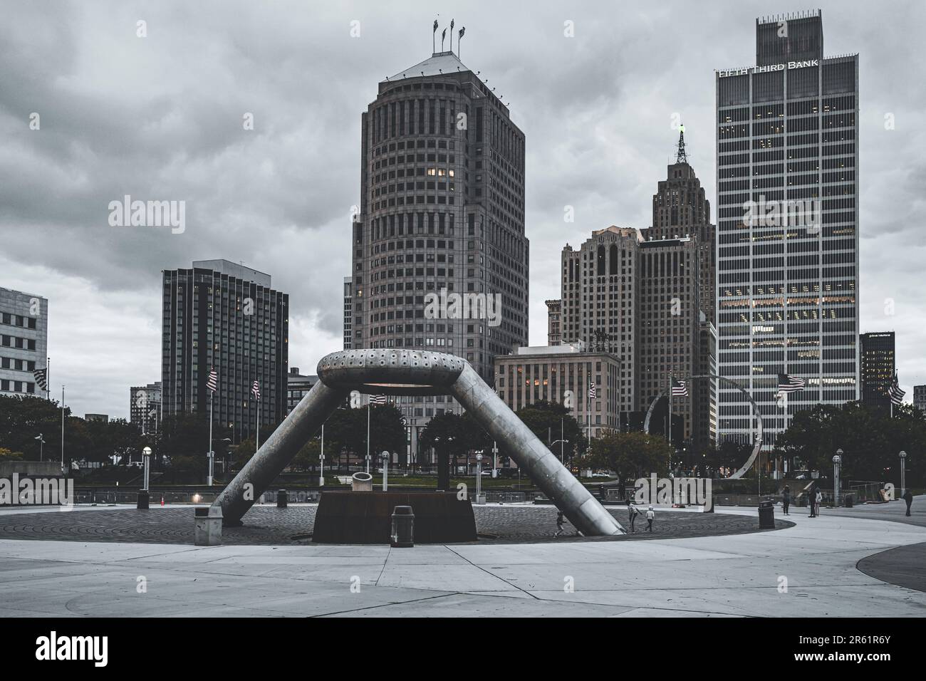 Downtown Hart Plaza Stock Photo - Alamy