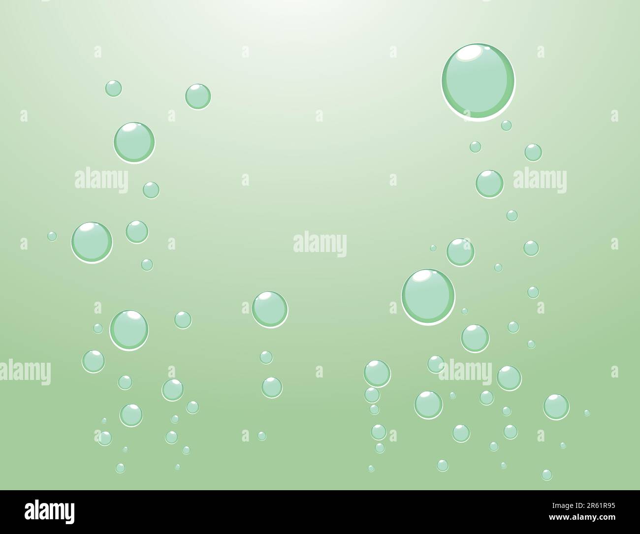 Underwater bubbles against beautiful refracting sunlight. Stock Vector