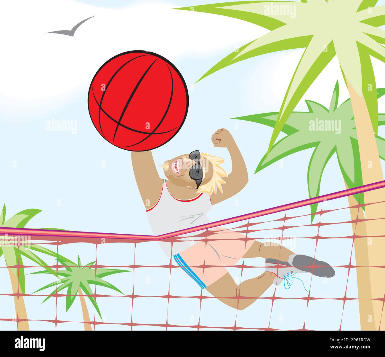 Hand draw illustration of man volleyball Stock Vector Image & Art Alamy