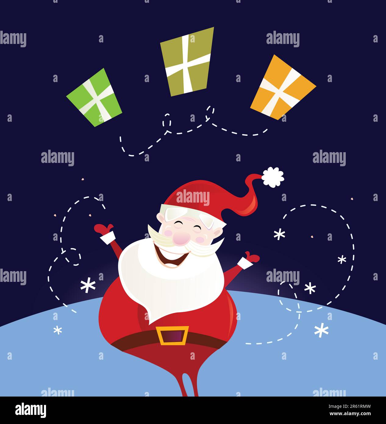 Cute christmas Santa in red costume. Vector Illustration Stock Vector ...