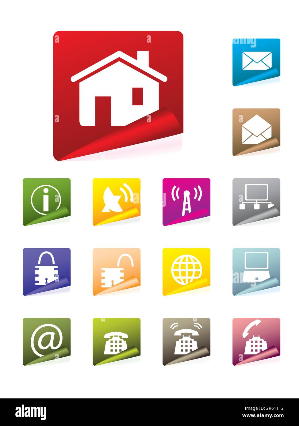 Colourful internet label set.  More sets in my portfolio. Stock Vector