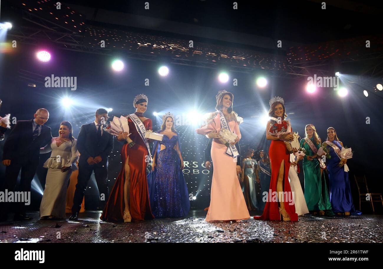 Valencia, Carabobo, Venezuela. 4th June, 2023. June 03, 2023. The lady universe Carabobo beauty pageant, where three participants Lisbeth Charagua (Carabobo), Lily Mahmud (Miranda) and May Luz Corado (Trujillo) were chosen for the national pageant where the representative of Venezuela was chosen for the great universal pageant. This event was held at the facilities of the WTC Hesperia hotel, in the city of Valencia, Carabobo state. Photo: Juan Carlos Hernandez (Credit Image: © Juan Carlos Hernandez/ZUMA Press Wire) EDITORIAL USAGE ONLY! Not for Commercial USAGE! Stock Photo