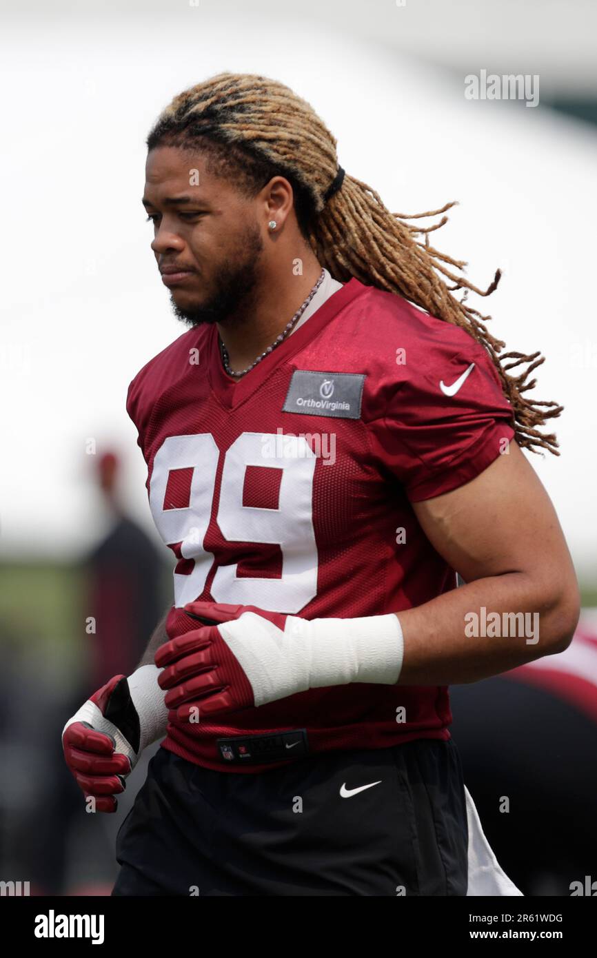 Washington Commanders defensive end Chase Young warms up during NFL ...