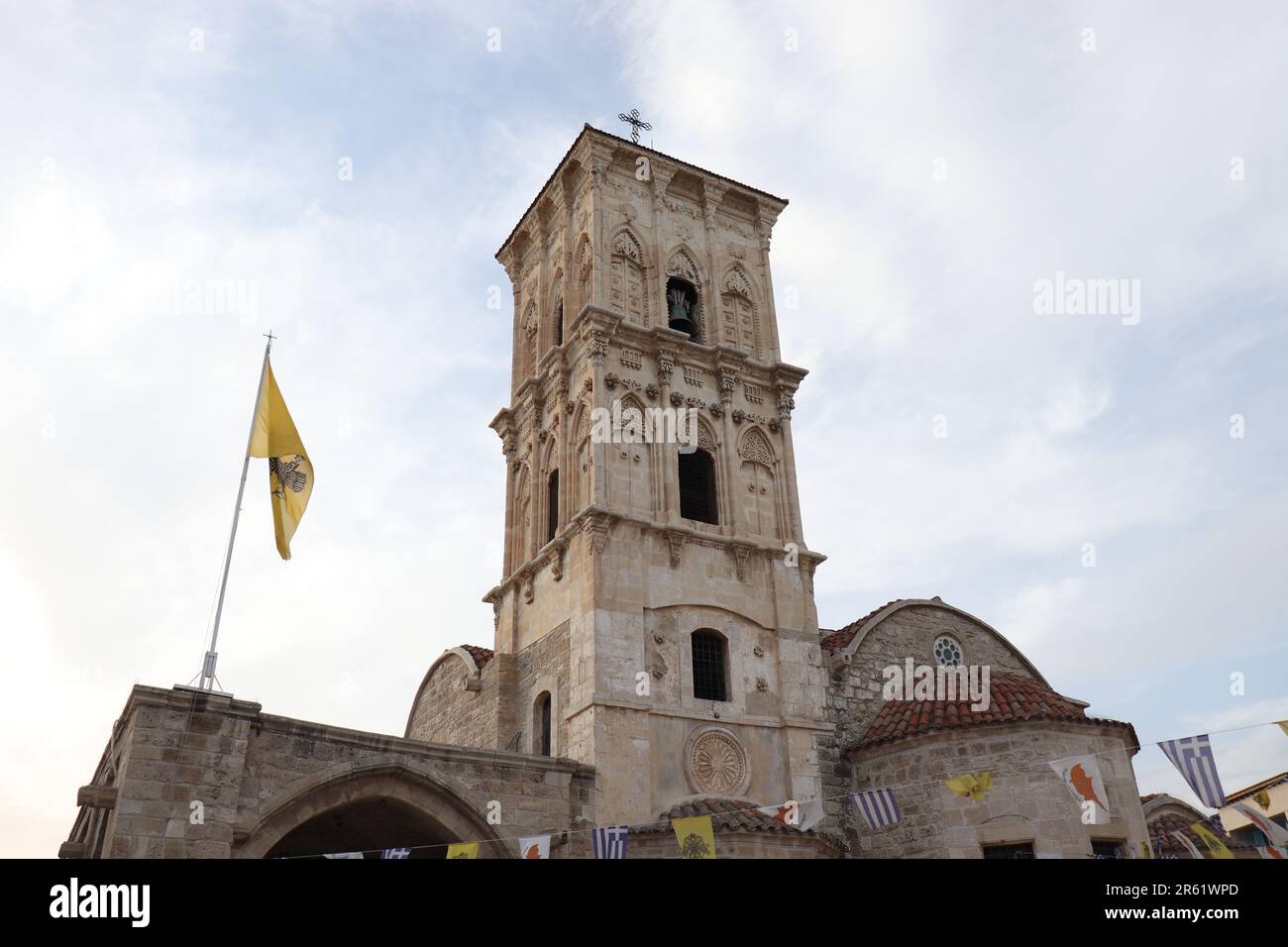 An exterior shot of the Cathedral of Saint Lazarus in Larnaca, Cyprus. Stock Photo