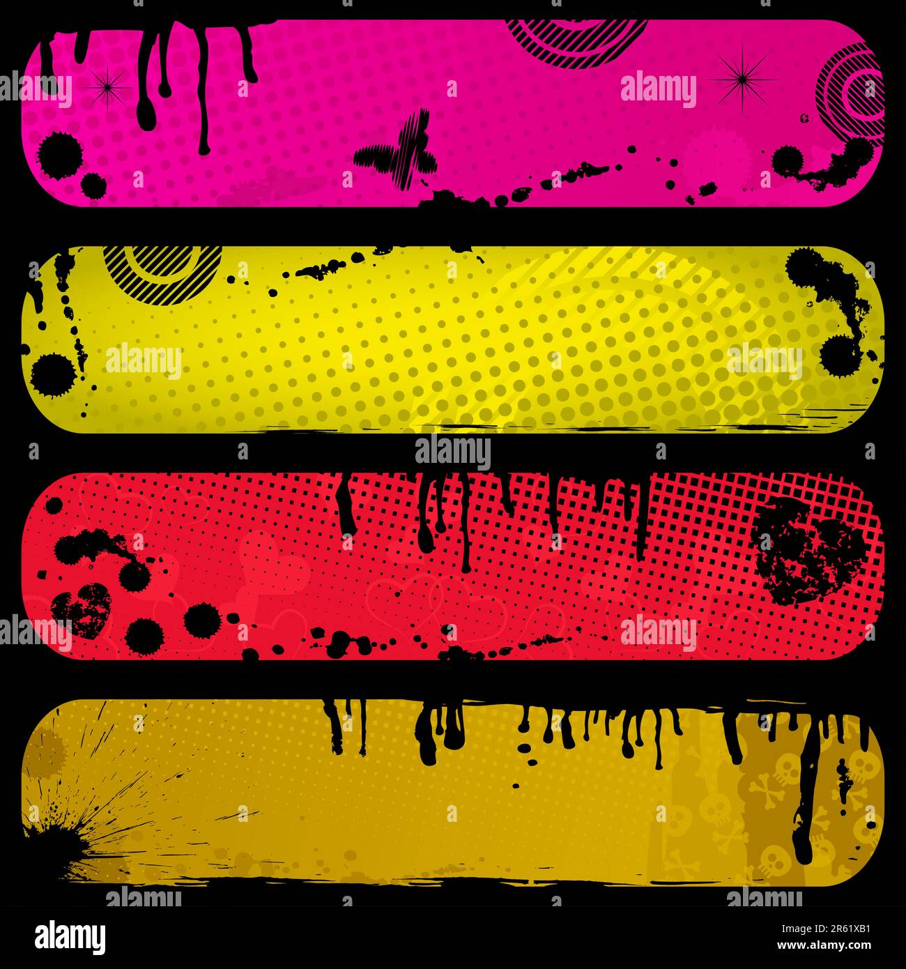 Set of four grunge banners with dirty Stock Vector Image & Art - Alamy