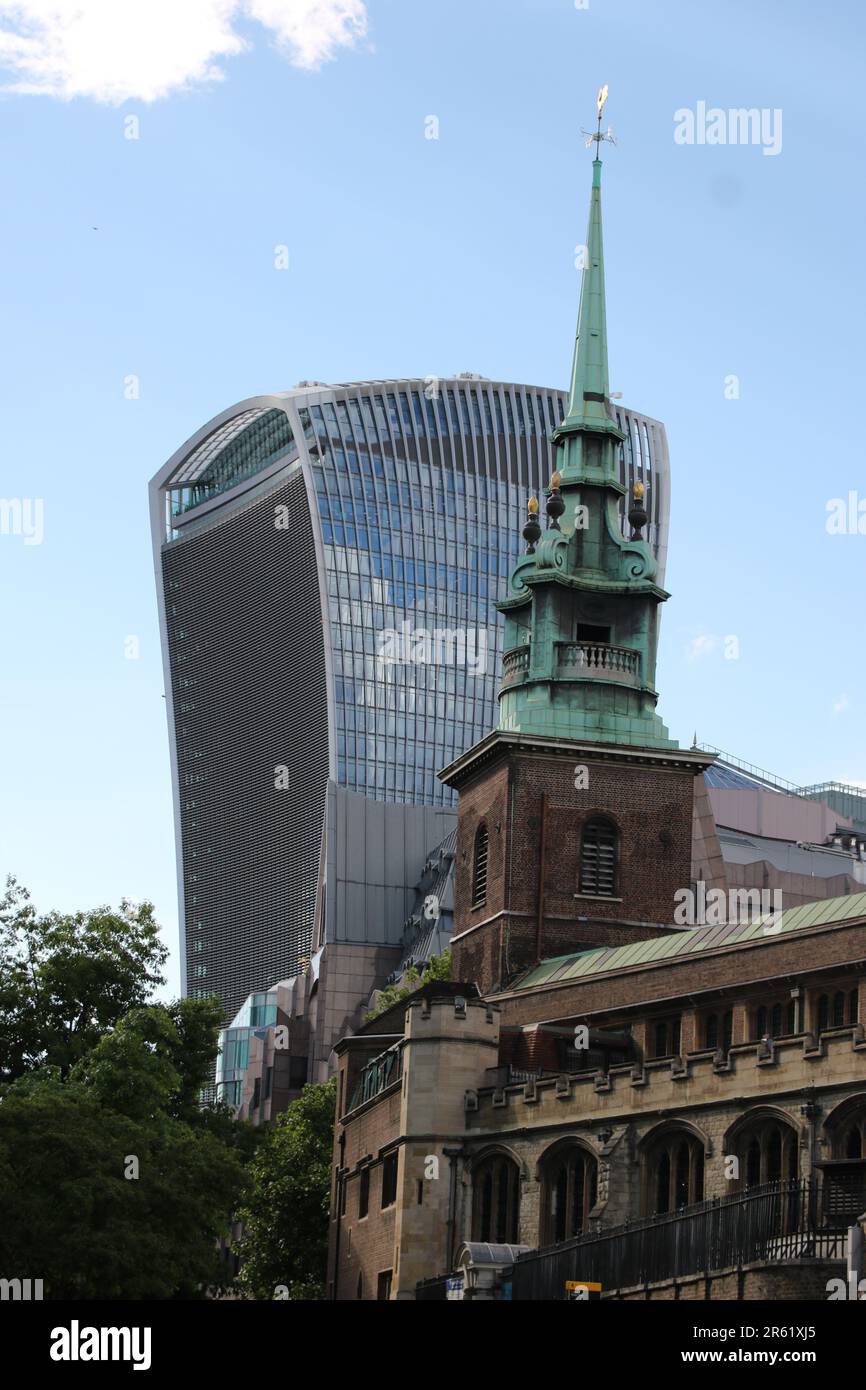 The Fenchurch Walkie-Talkie Building in London City Sky Garden Stock Photo