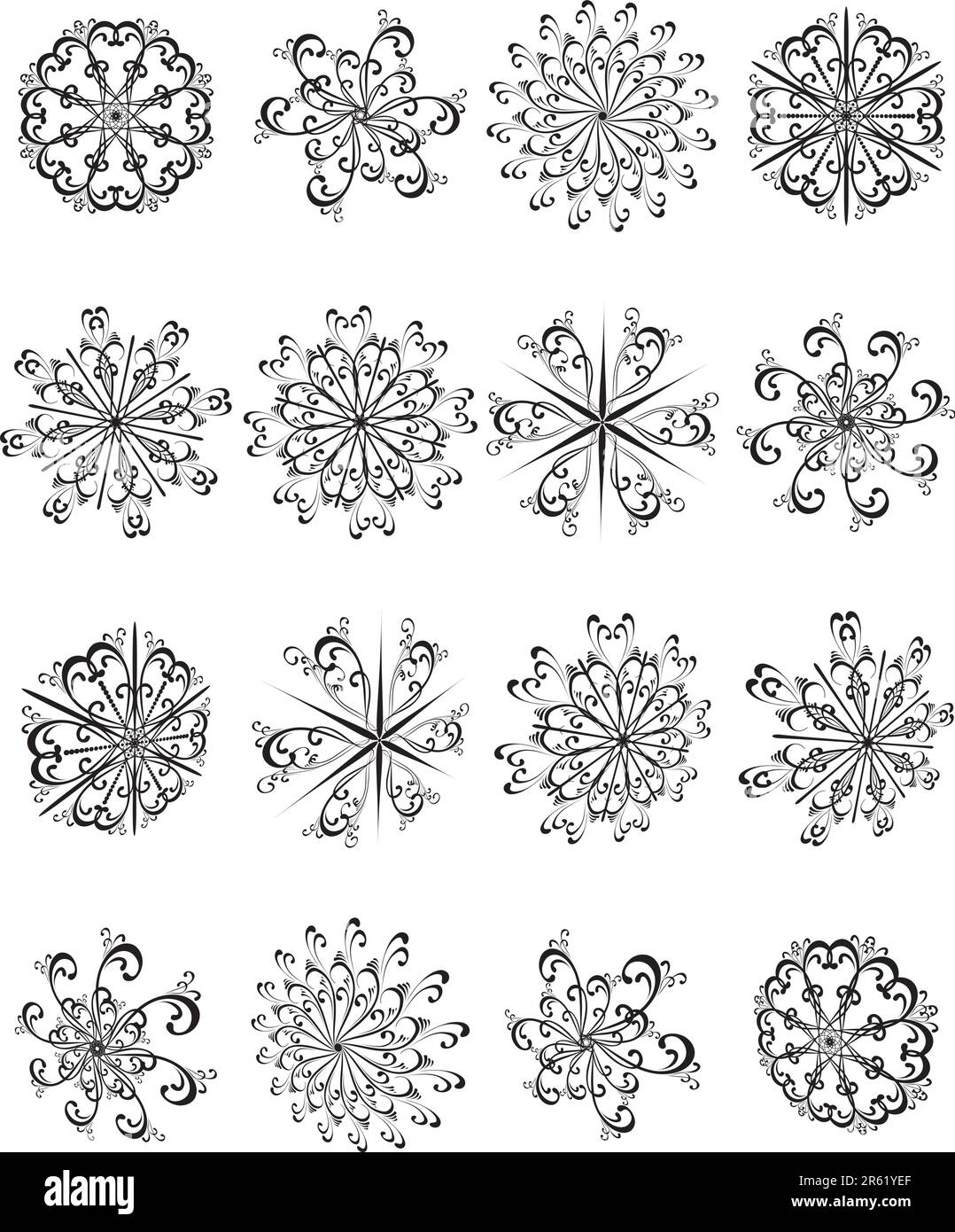 Winter pattern variety snowflakes Stock Vector Images - Alamy