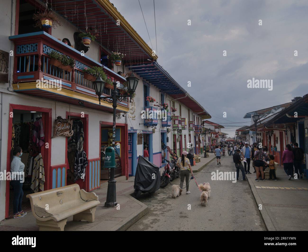 Brightly coloured houses in Salento, Quindío, Colombia Stock Photo Alamy
