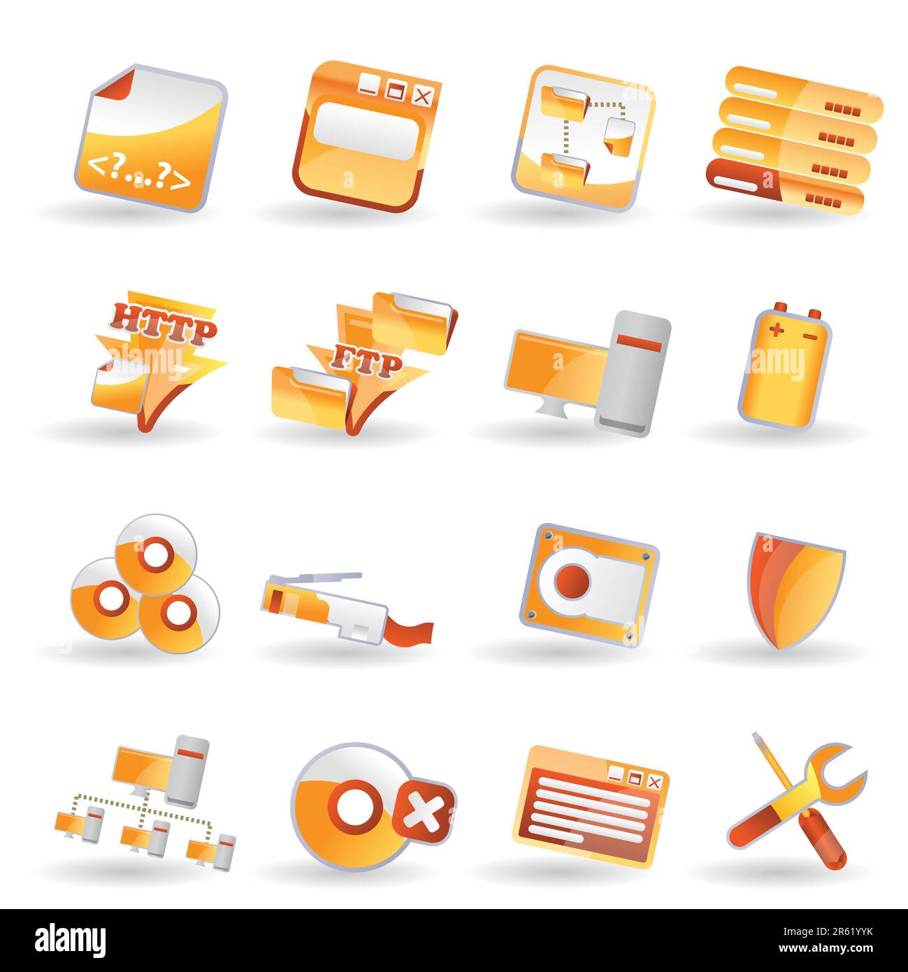 16 Detailed Internet Icons - vector icon set Stock Vector