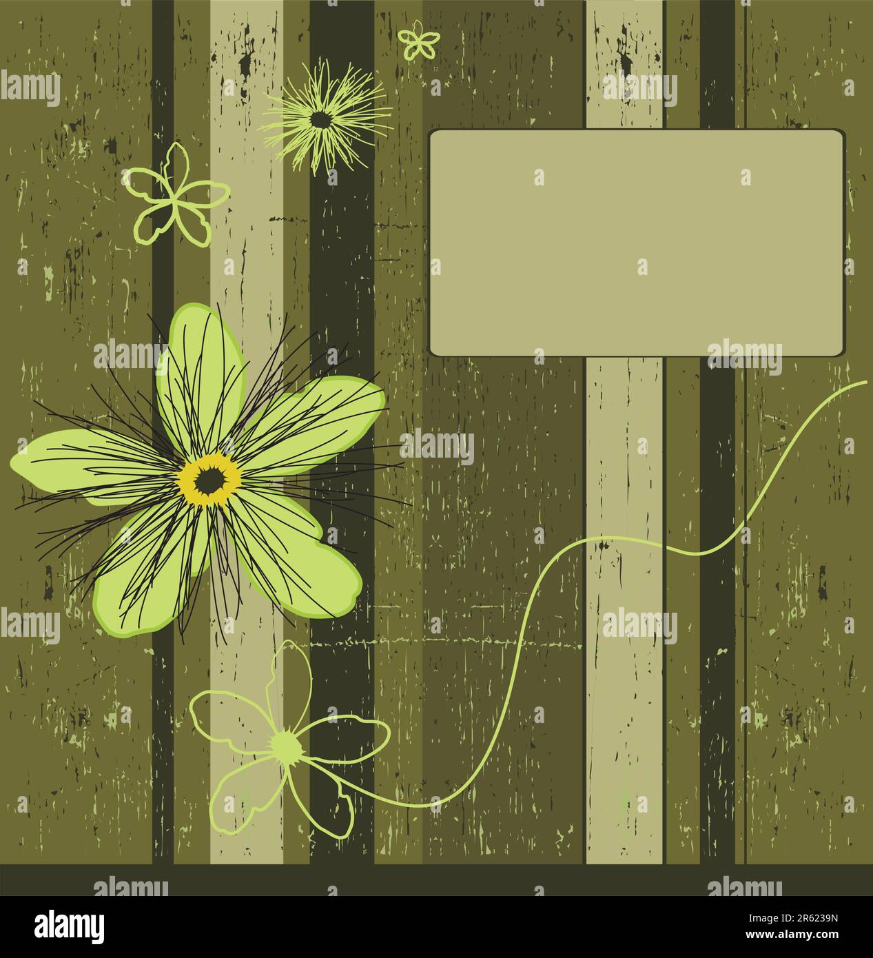 Grunge green flower background Stock Vector Image & Art - Alamy
