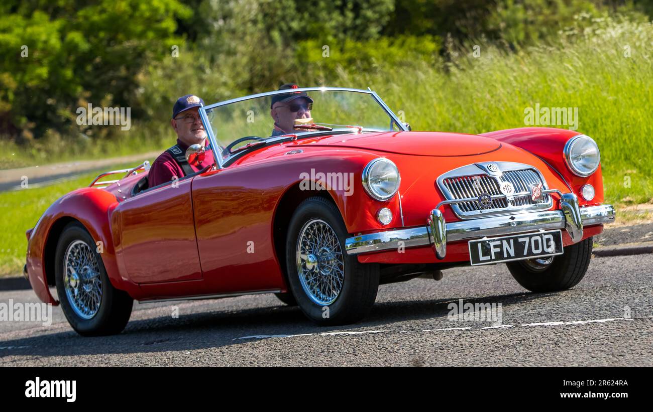 Stony Stratford,UK June 4th 2023 1955 red MG A classic car