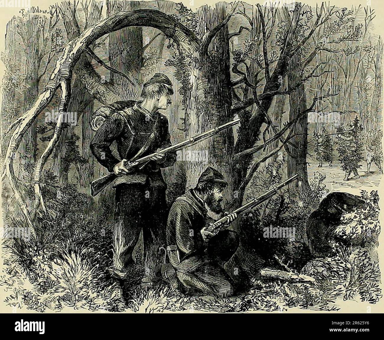 The soldier in our Civil War : a pictorial history of the conflict, 1861-1865, illustrating the valor of the soldier as displayed on the battle-field, from sketches drawn by Forbes, Waud, Taylor, Beard, Becker, Lovie, Schell, Crane and numerous other eye-witnesses to the strife Stock Photo