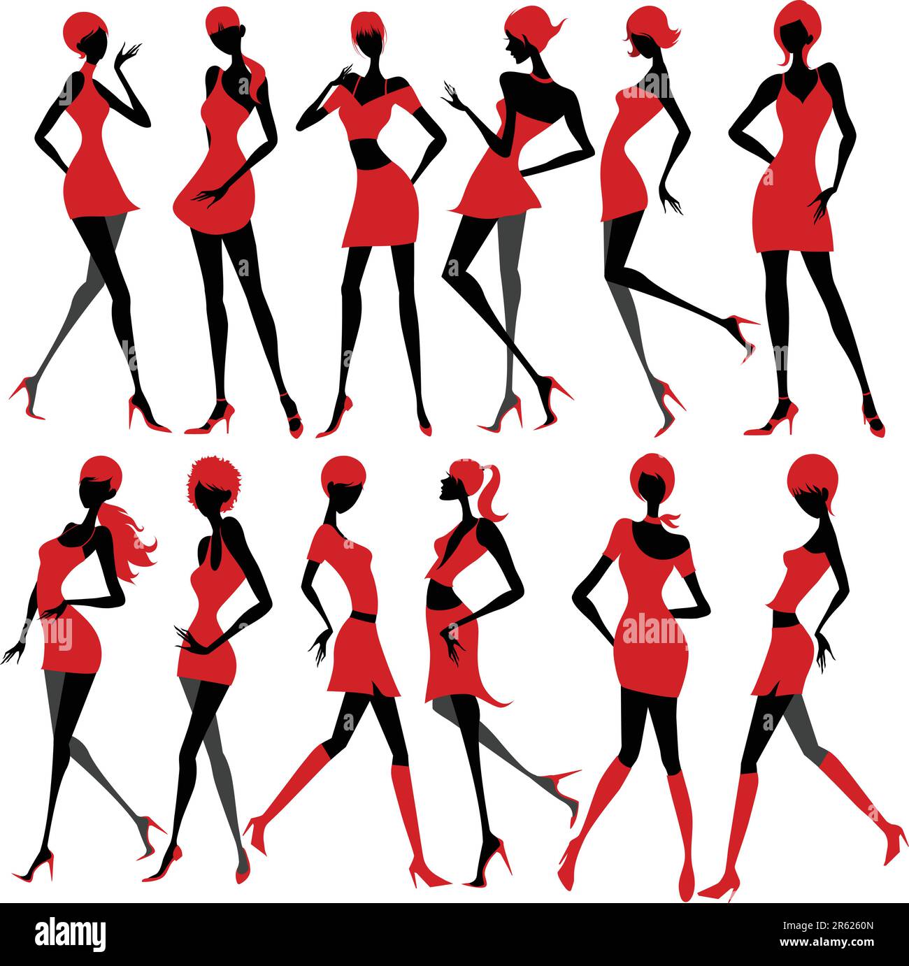 illustration drawing of fashion girls Stock Vector Image & Art Alamy