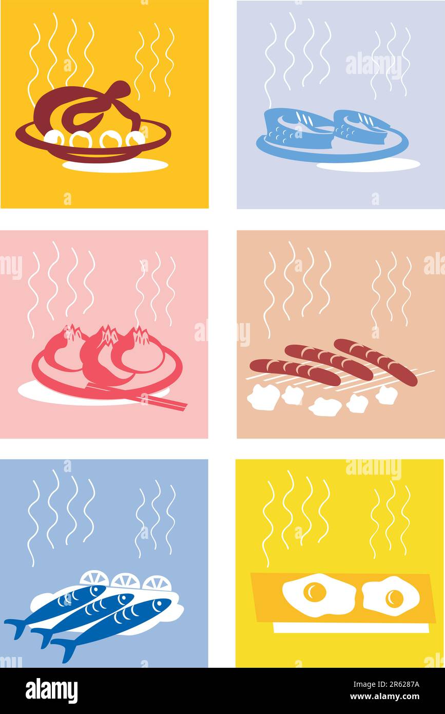 Image set of food Stock Vector Images - Alamy