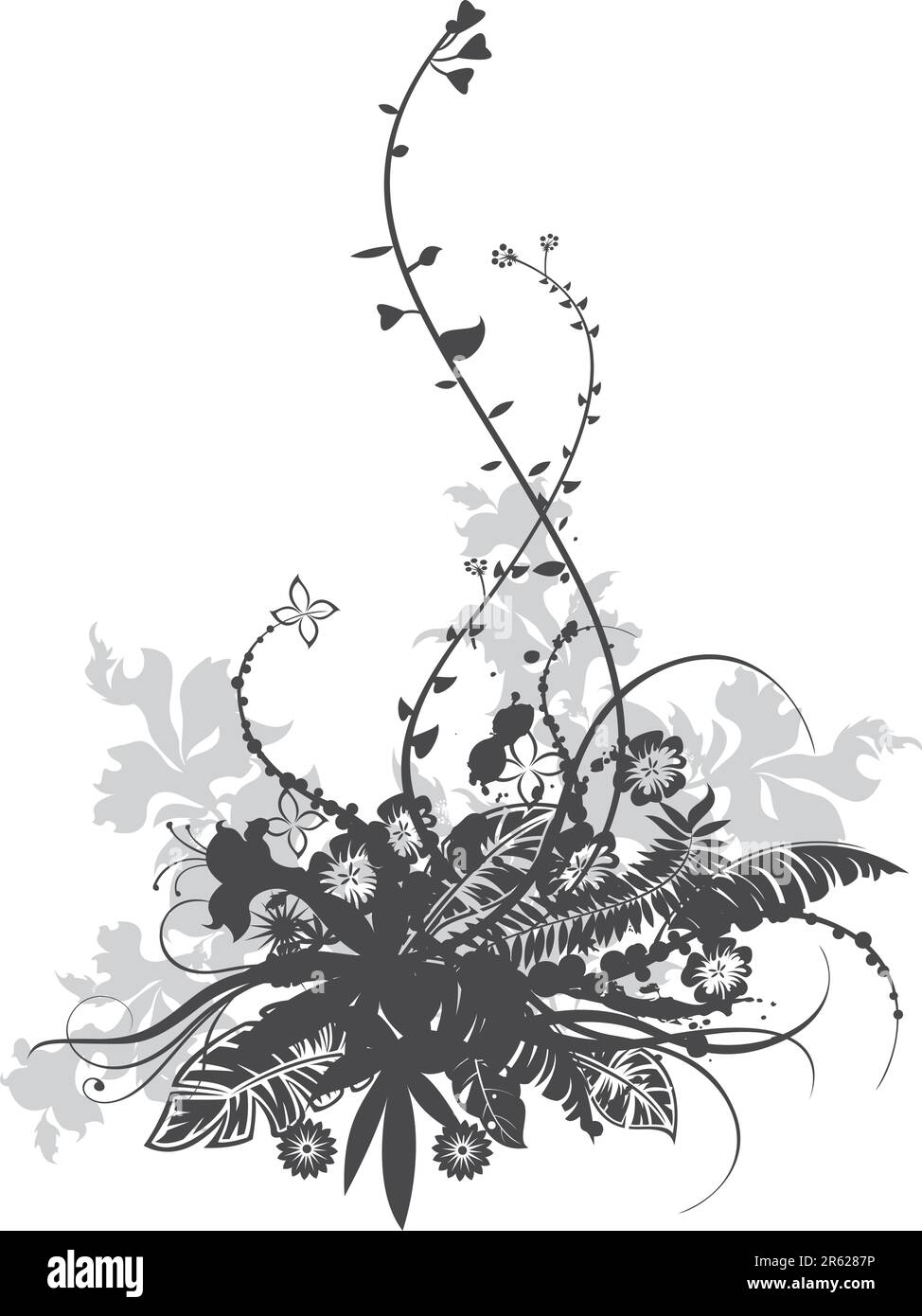 black and white floral pattern design Stock Vector Image & Art - Alamy