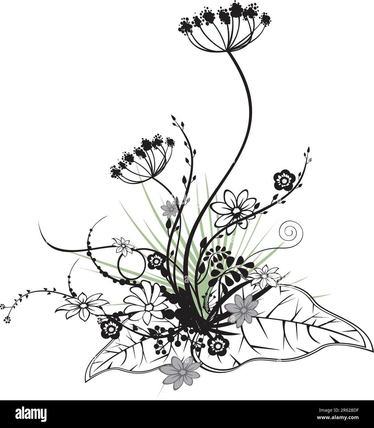 black and white floral pattern design Stock Vector Image & Art - Alamy