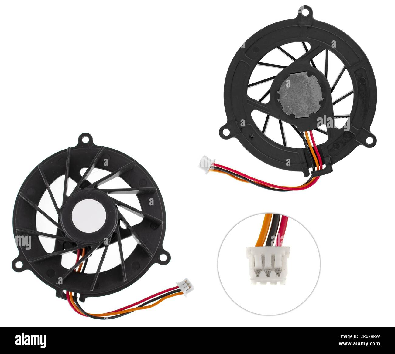Fan, active cooling, laptop part on white background in insulation