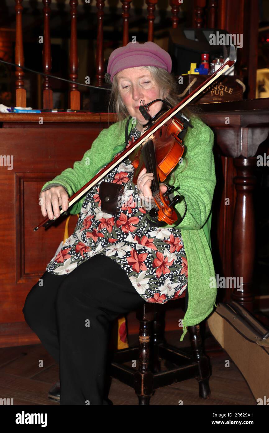 Traditional Irish music played in The Dingle Pub, Dingle, County Kerry, Ireland Stock Photo