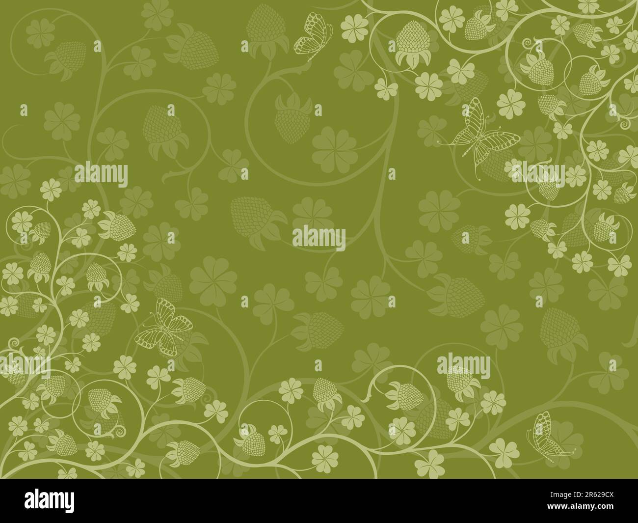 Floral background with a clover. Vector illustration Stock Vector Image ...