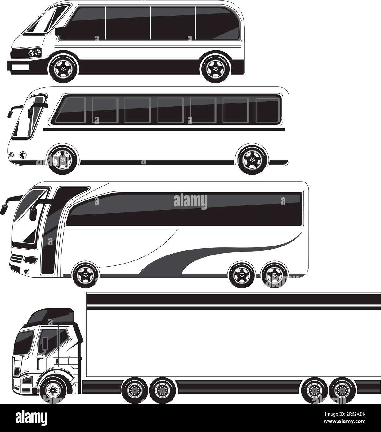The large-sized vehicle with black and white background Stock Vector ...