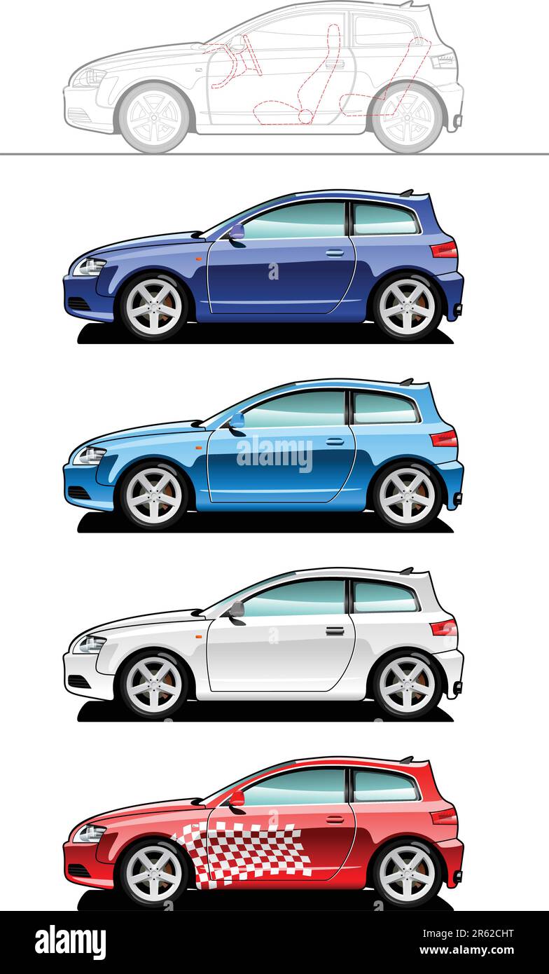 Hatchback. part of my collections of Car body style. Simple gradients