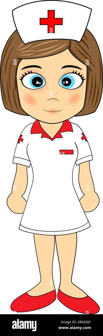 Illustration of A cute little girl in nurse outfit Stock Vector Image ...