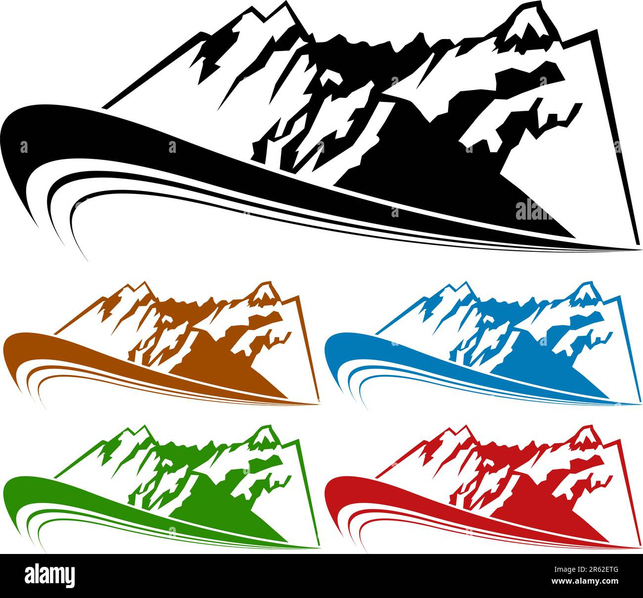 Mountain set isolated on a white background Stock Vector Image & Art ...
